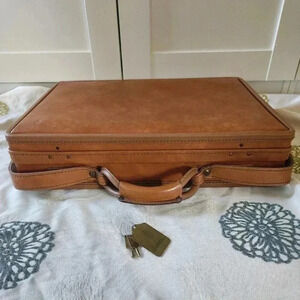 Hartmann Belting Leather 4" Slim Attache Briefcase -  double lock with keys